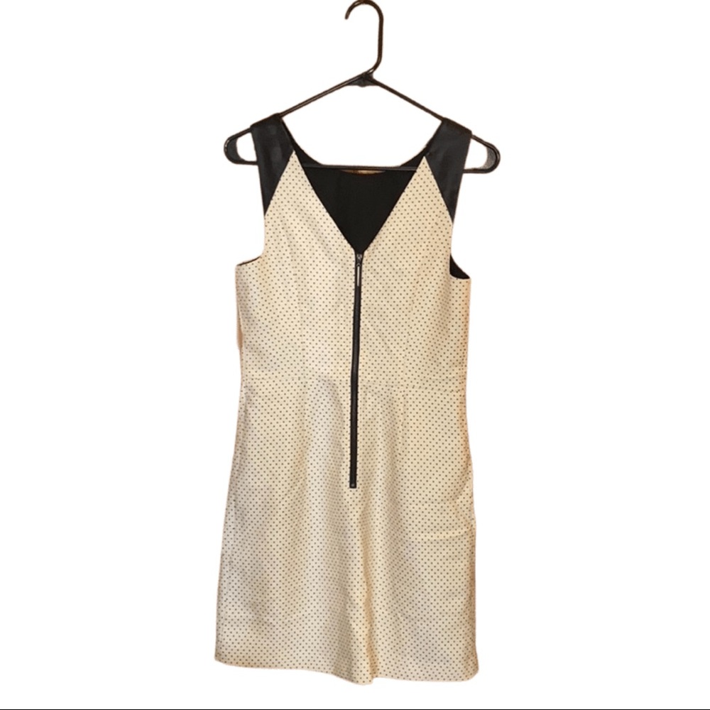 Kenzie Buff and Black Dot Dress